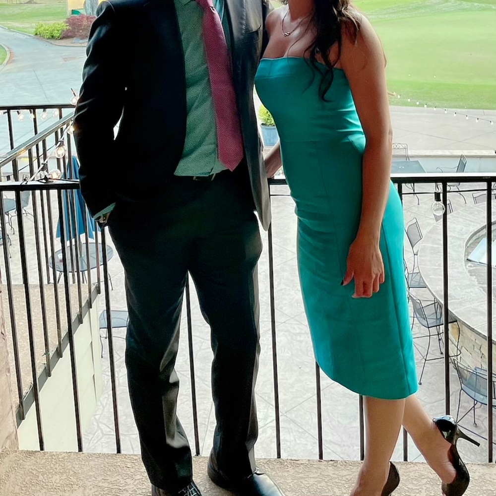 Blue Black Halo Strapless Dress